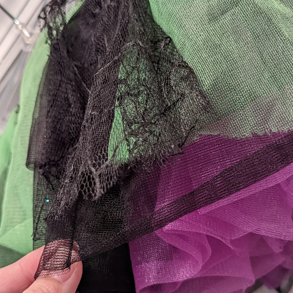 Tutu Short Skirt black green & purple Halloween cosplay race costume